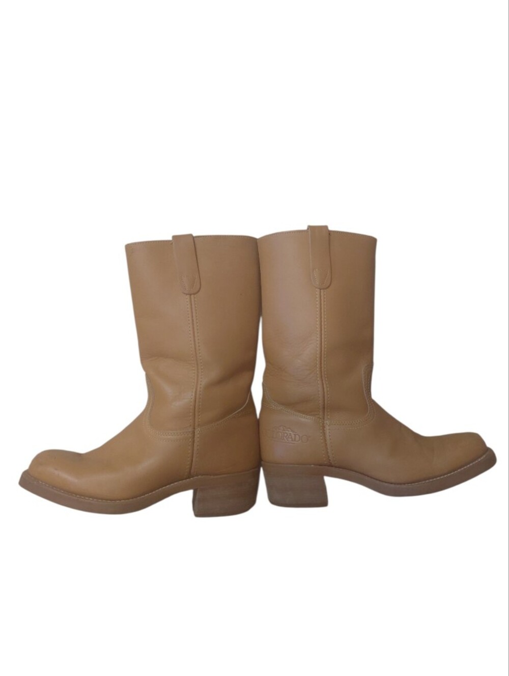 Vintage Colorado Tan Western Mid-Calf Boots Men's Size 8 W Cowboy Boots - Picture 4 of 13
